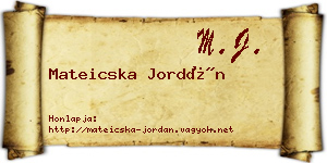 Mateicska Jordán névjegykártya
